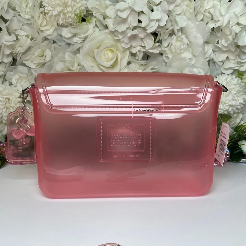 Flower Pink Coach Jelly Tabby Bag CH748 & Vintage Glitter Watermelon Charm SET - Picture 11 of 15